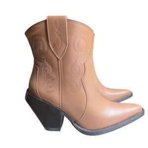 Dingo Pretty‎ N Prissy Camel leather Women's Western Cowboy Boots Size 6.5 NEW